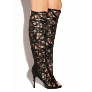 womens knee high laced boots size 8.5